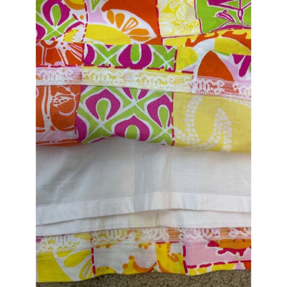 Lilly Pulitzer Women's A-Line Citrus & Sunshine Patchwork Skirt Cotton Pockets 4 - Picture 9 of 11